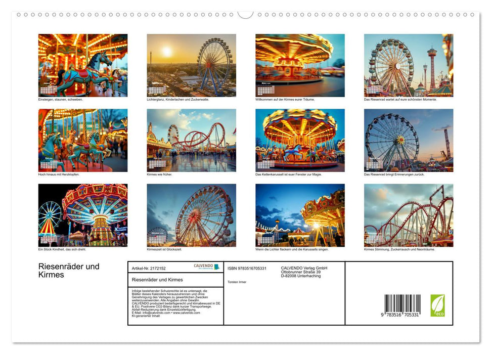 Riesenräder und Kirmes (CALVENDO Premium Wandkalender 2026)