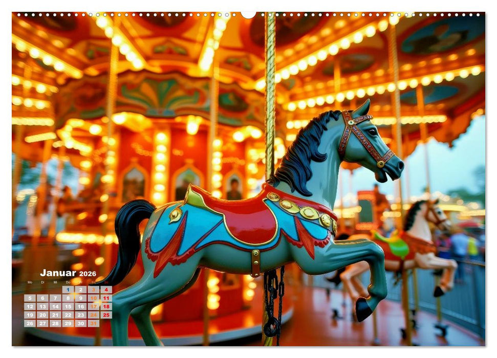 Riesenräder und Kirmes (CALVENDO Premium Wandkalender 2026)