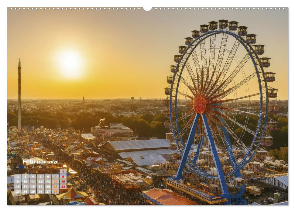 Riesenräder und Kirmes (CALVENDO Premium Wandkalender 2026)
