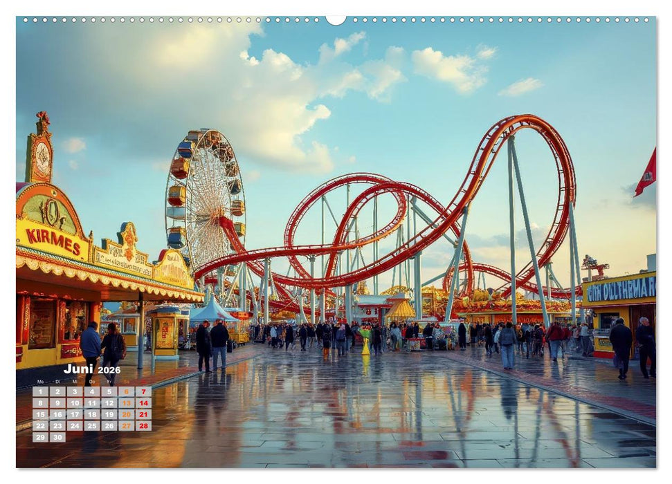 Riesenräder und Kirmes (CALVENDO Premium Wandkalender 2026)