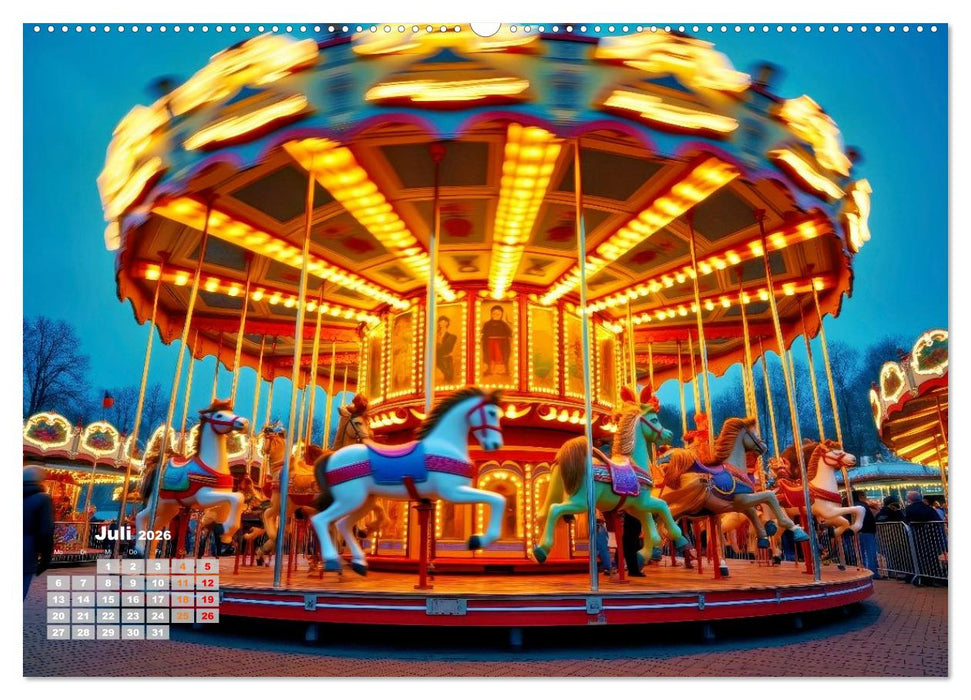 Riesenräder und Kirmes (CALVENDO Premium Wandkalender 2026)