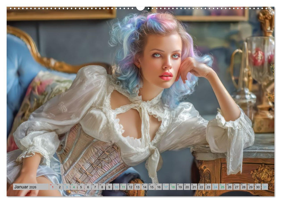 Frauen und Korsetts - Malerische Werke (CALVENDO Premium Wandkalender 2026)