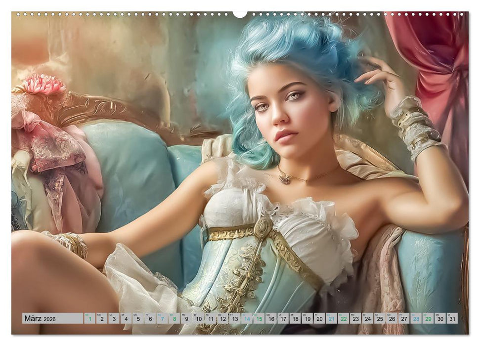 Frauen und Korsetts - Malerische Werke (CALVENDO Premium Wandkalender 2026)