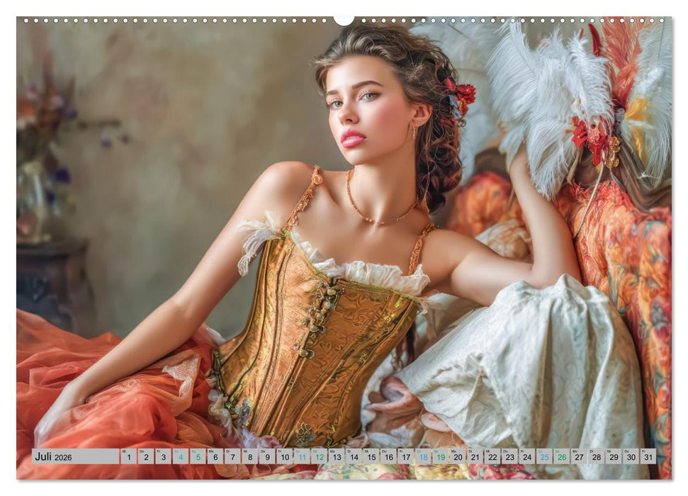 Frauen und Korsetts - Malerische Werke (CALVENDO Premium Wandkalender 2026)
