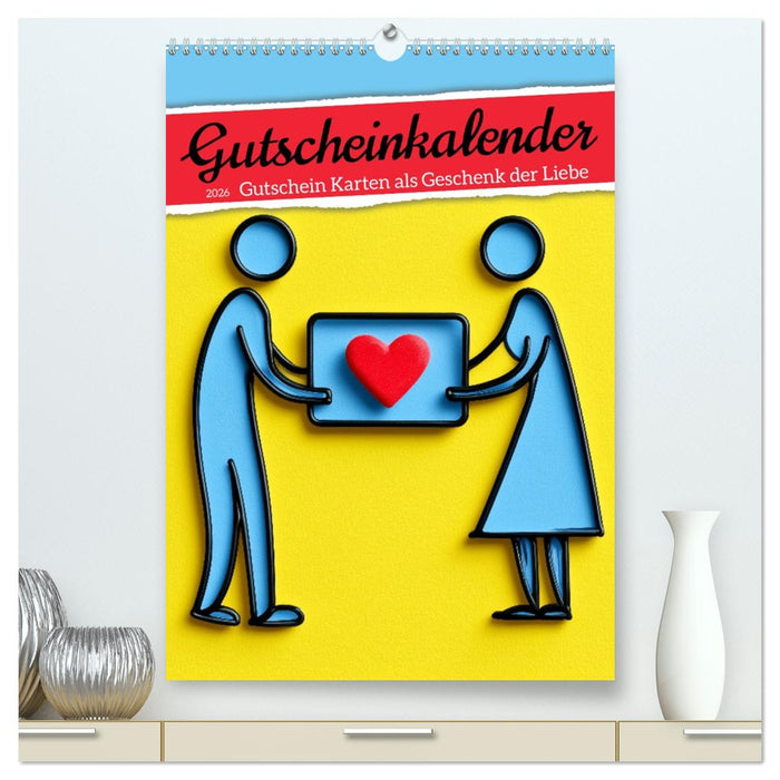 Gutscheinkalender - Gutschein Karten als Geschenk der Liebe (CALVENDO Premium Wandkalender 2026)