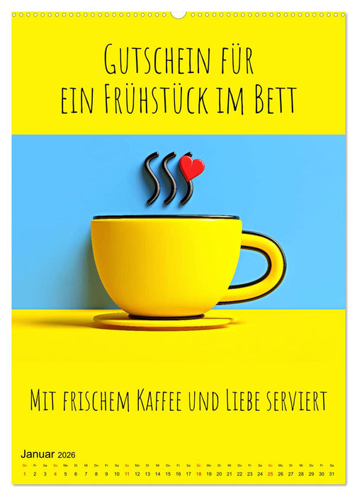 Gutscheinkalender - Gutschein Karten als Geschenk der Liebe (CALVENDO Premium Wandkalender 2026)