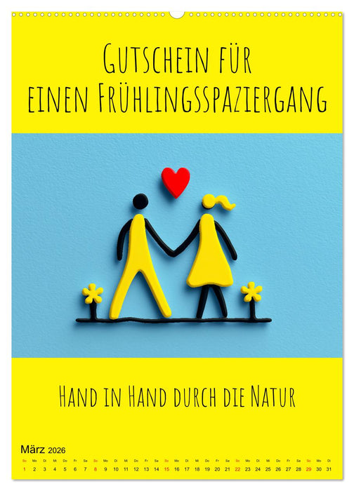 Gutscheinkalender - Gutschein Karten als Geschenk der Liebe (CALVENDO Premium Wandkalender 2026)