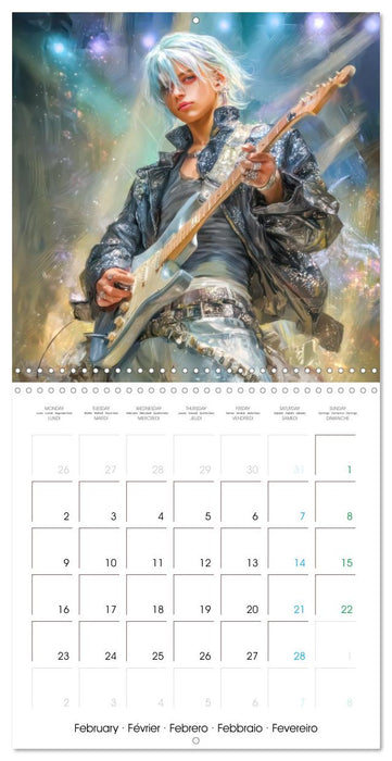 Pop stars célèbres - Inspiré du style Manga (CALVENDO Calendrier mensuel 2026)