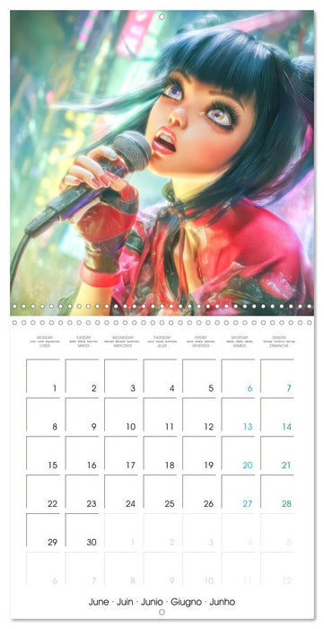 Pop stars célèbres - Inspiré du style Manga (CALVENDO Calendrier mensuel 2026)