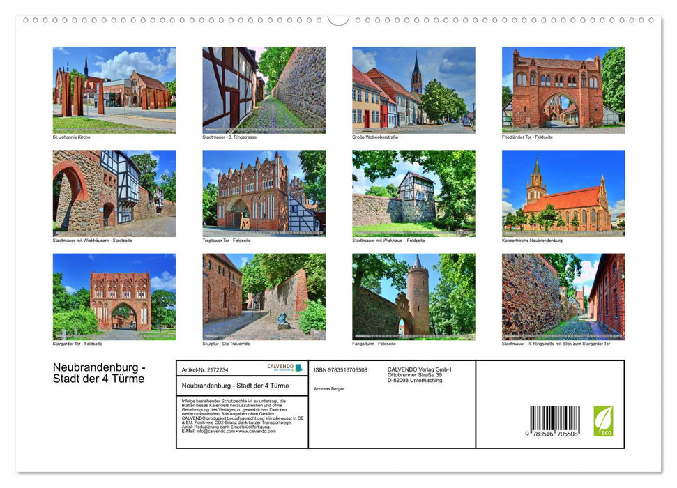 Neubrandenburg - Stadt der 4 Türme (CALVENDO Premium Wandkalender 2026)