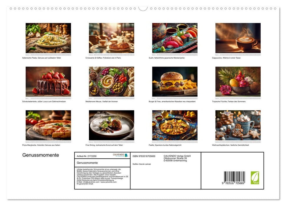 Genussmomente (CALVENDO Premium Wandkalender 2026)