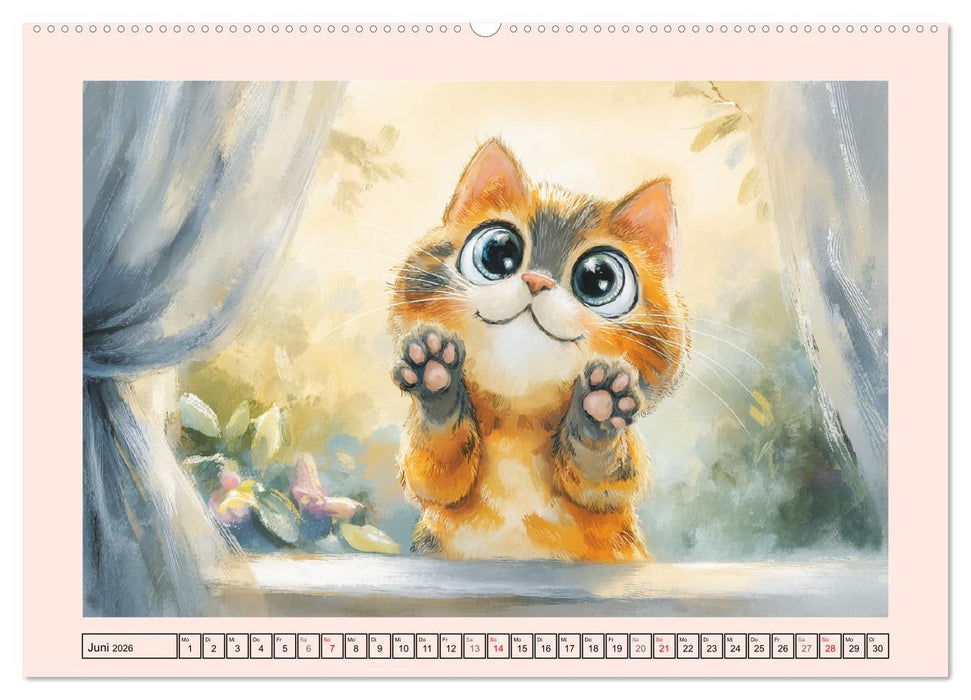 Pastellpfötchen. Liebliche Katzen in sanften Farben (CALVENDO Wandkalender 2026)