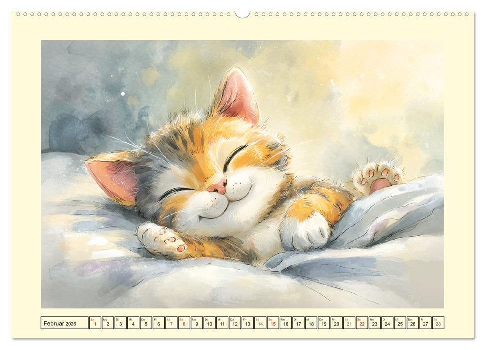 Pastellpfötchen. Liebliche Katzen in sanften Farben (CALVENDO Premium Wandkalender 2026)