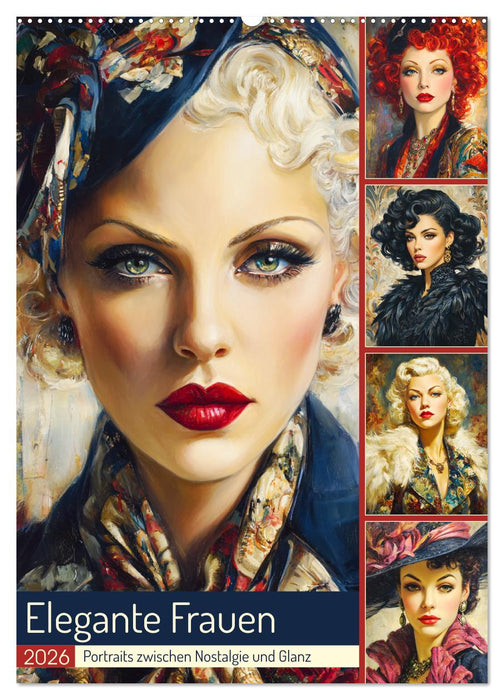 Elegante Frauen. Portraits zwischen Nostalgie und Glanz (CALVENDO Wandkalender 2026)