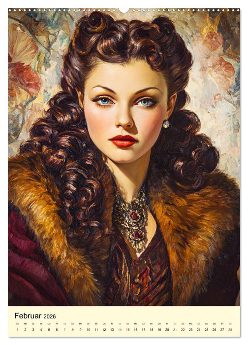 Elegante Frauen. Portraits zwischen Nostalgie und Glanz (CALVENDO Wandkalender 2026)