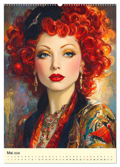 Elegante Frauen. Portraits zwischen Nostalgie und Glanz (CALVENDO Wandkalender 2026)