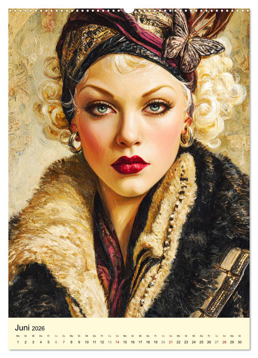 Elegante Frauen. Portraits zwischen Nostalgie und Glanz (CALVENDO Premium Wandkalender 2026)