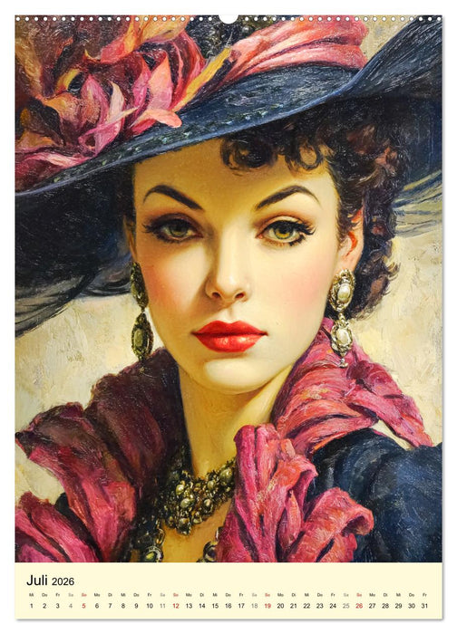 Elegante Frauen. Portraits zwischen Nostalgie und Glanz (CALVENDO Premium Wandkalender 2026)