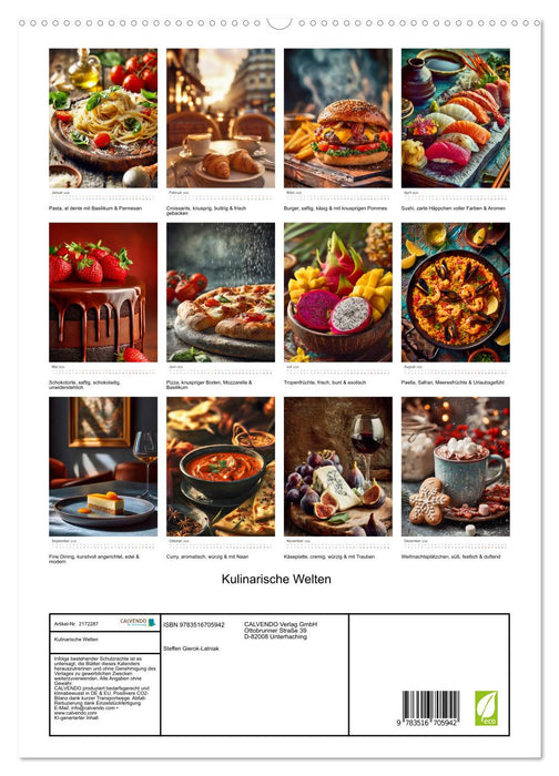Kulinarische Welten (CALVENDO Premium Wandkalender 2026)