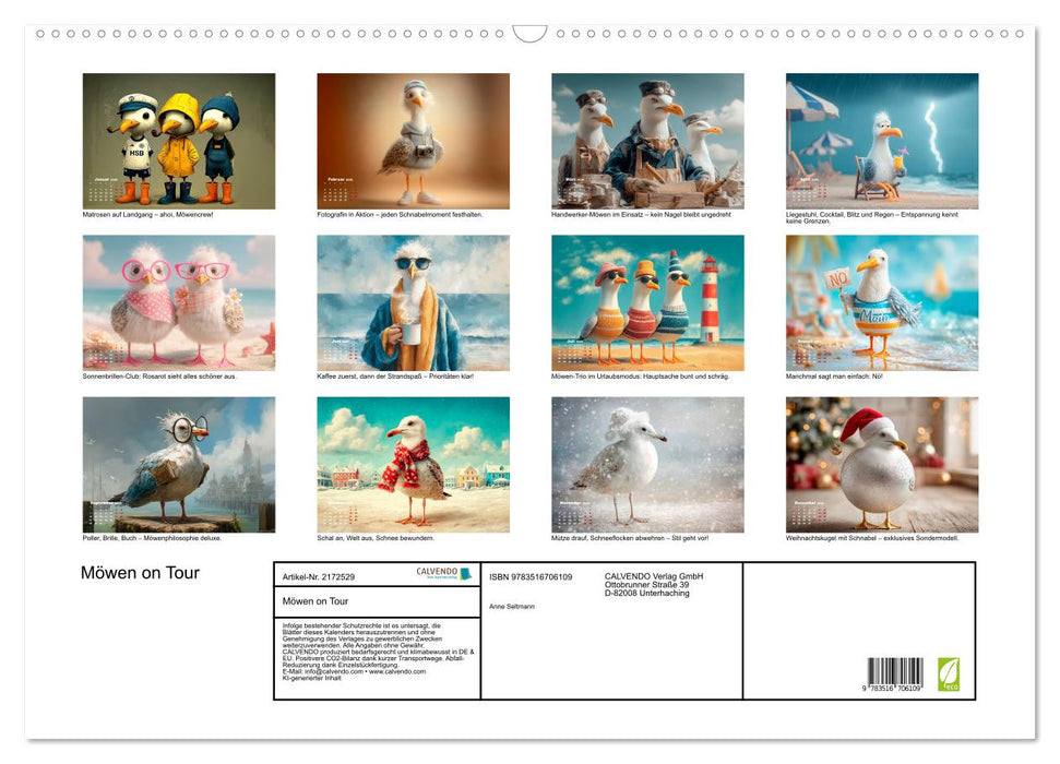 Möwen on Tour (CALVENDO Wandkalender 2026)