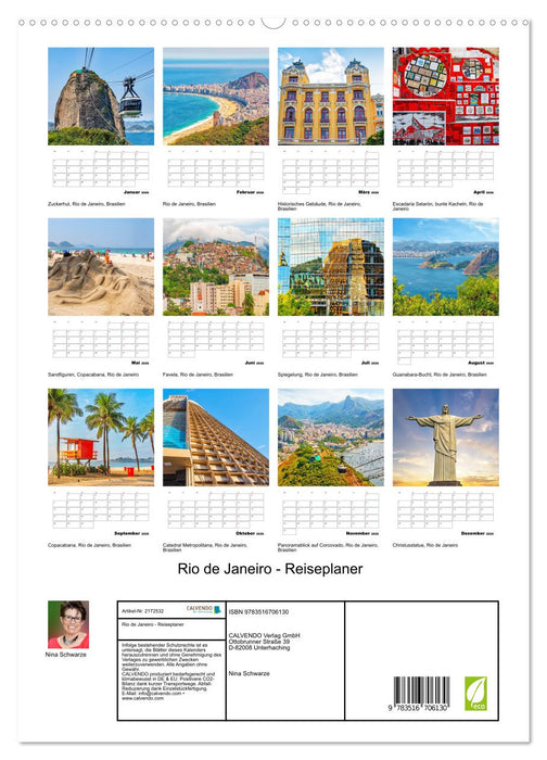 Rio de Janeiro - Reiseplaner (CALVENDO Premium Wandkalender 2026)