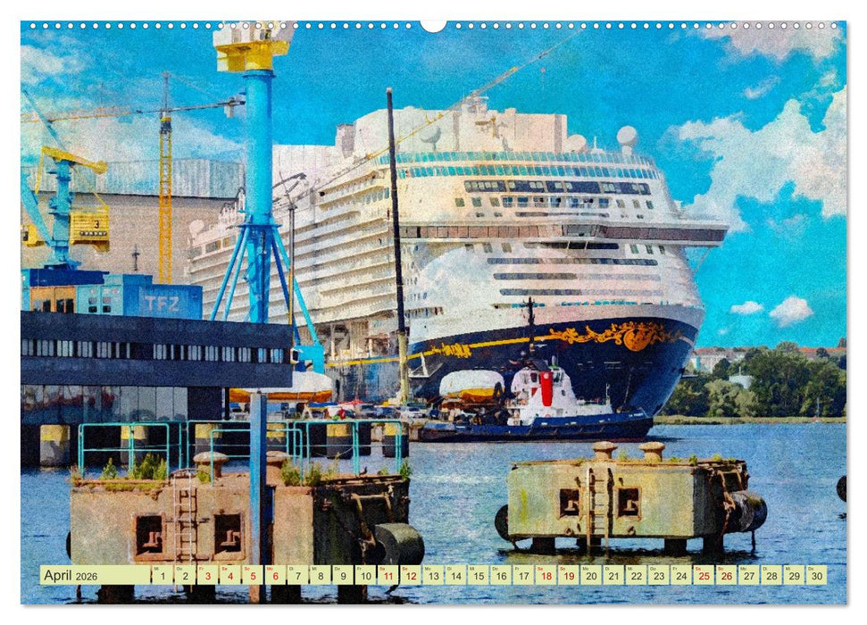 Hansestadt Wismar - UNESCO-Welterbestadt in feinen Aquarellfarben (CALVENDO Wandkalender 2026)