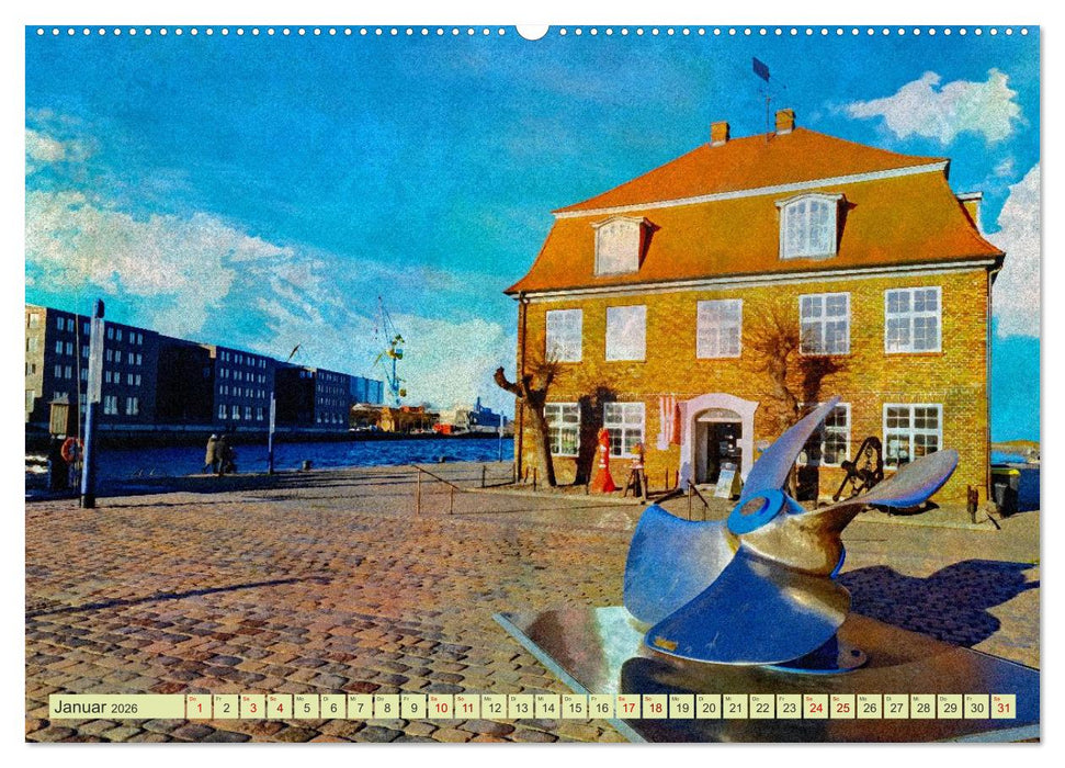 Hansestadt Wismar - UNESCO-Welterbestadt in feinen Aquarellfarben (CALVENDO Premium Wandkalender 2026)