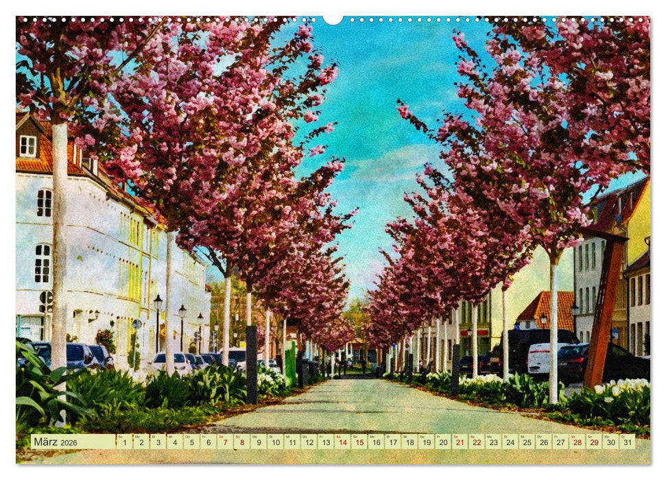 Hansestadt Wismar - UNESCO-Welterbestadt in feinen Aquarellfarben (CALVENDO Premium Wandkalender 2026)