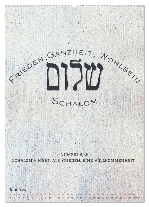 Hebräische Lettern - Worte voller Licht und Weisheit (CALVENDO Premium Wandkalender 2026)