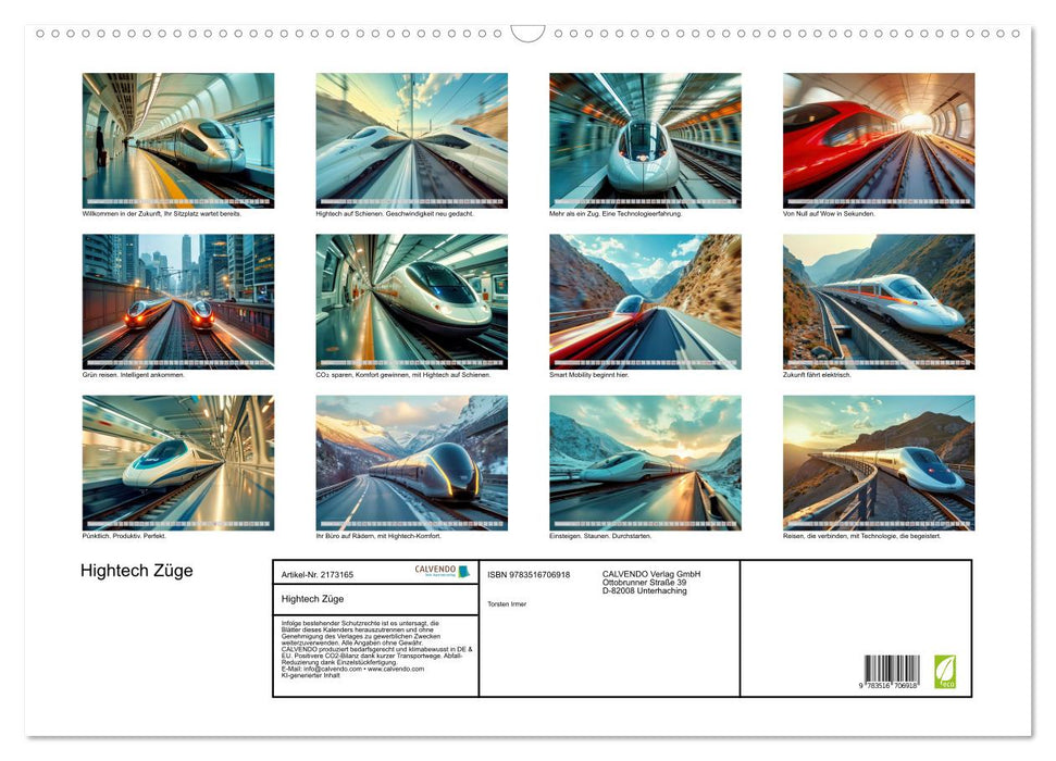 Hightech Züge (CALVENDO Wandkalender 2026)