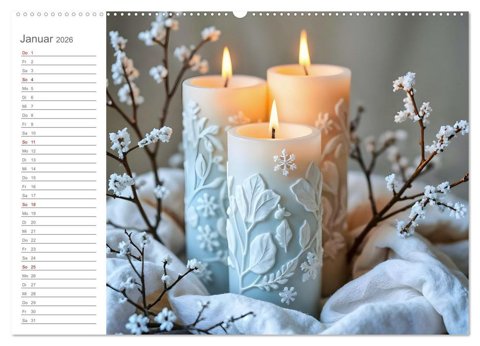 Kerzenpoesie - Romantische Kerzenkunst in stimmungsvollen Szenen (CALVENDO Wandkalender 2026)