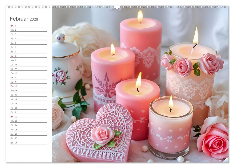 Kerzenpoesie - Romantische Kerzenkunst in stimmungsvollen Szenen (CALVENDO Wandkalender 2026)