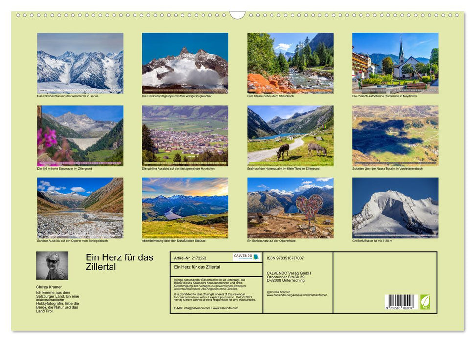 Ein Herz für das Zillertal (CALVENDO Wandkalender 2026)