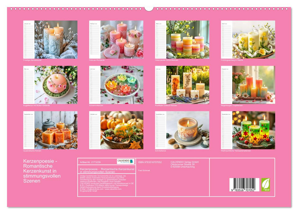 Kerzenpoesie - Romantische Kerzenkunst in stimmungsvollen Szenen (CALVENDO Premium Wandkalender 2026)