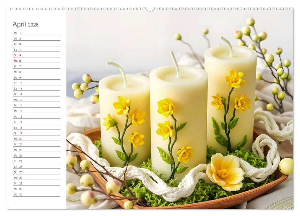 Kerzenpoesie - Romantische Kerzenkunst in stimmungsvollen Szenen (CALVENDO Premium Wandkalender 2026)