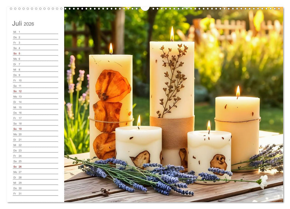 Kerzenpoesie - Romantische Kerzenkunst in stimmungsvollen Szenen (CALVENDO Premium Wandkalender 2026)
