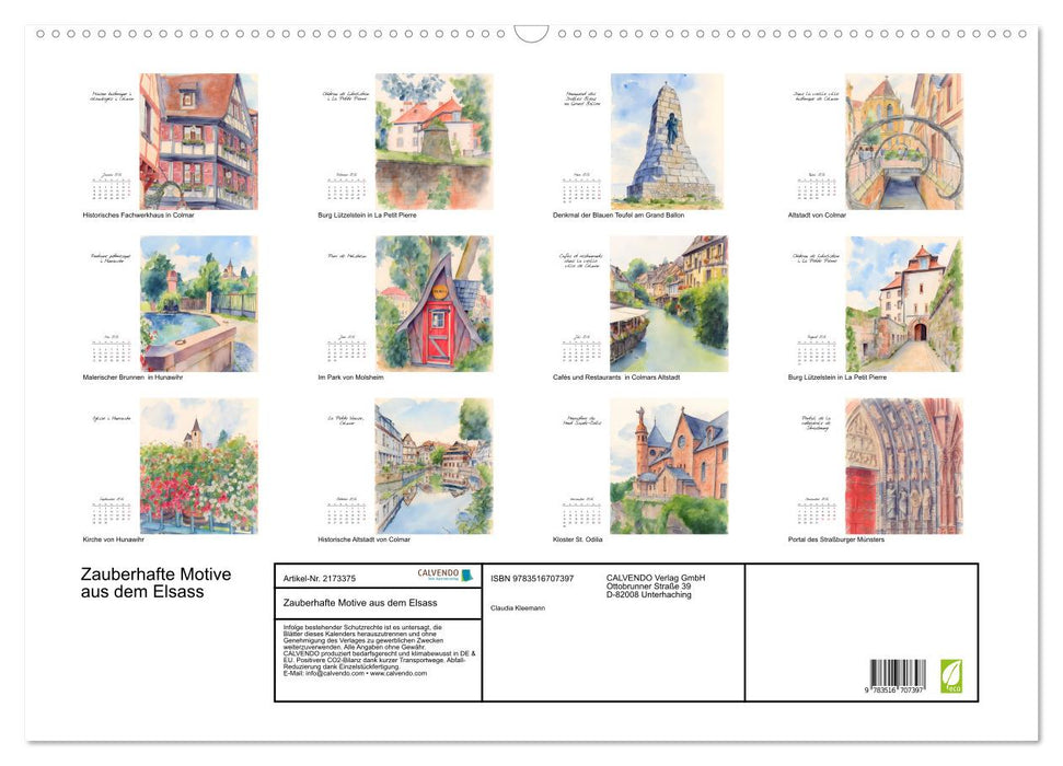Zauberhafte Motive aus dem Elsass (CALVENDO Wandkalender 2026)
