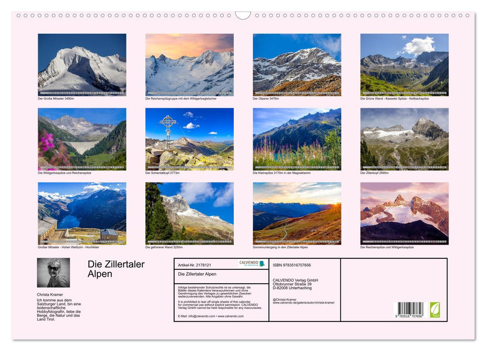 Die Zillertaler Alpen (CALVENDO Wandkalender 2026)