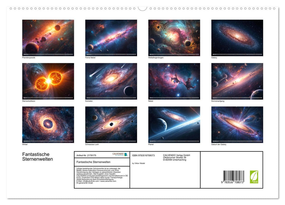 Fantastische Sternenwelten (CALVENDO Premium Wandkalender 2026)