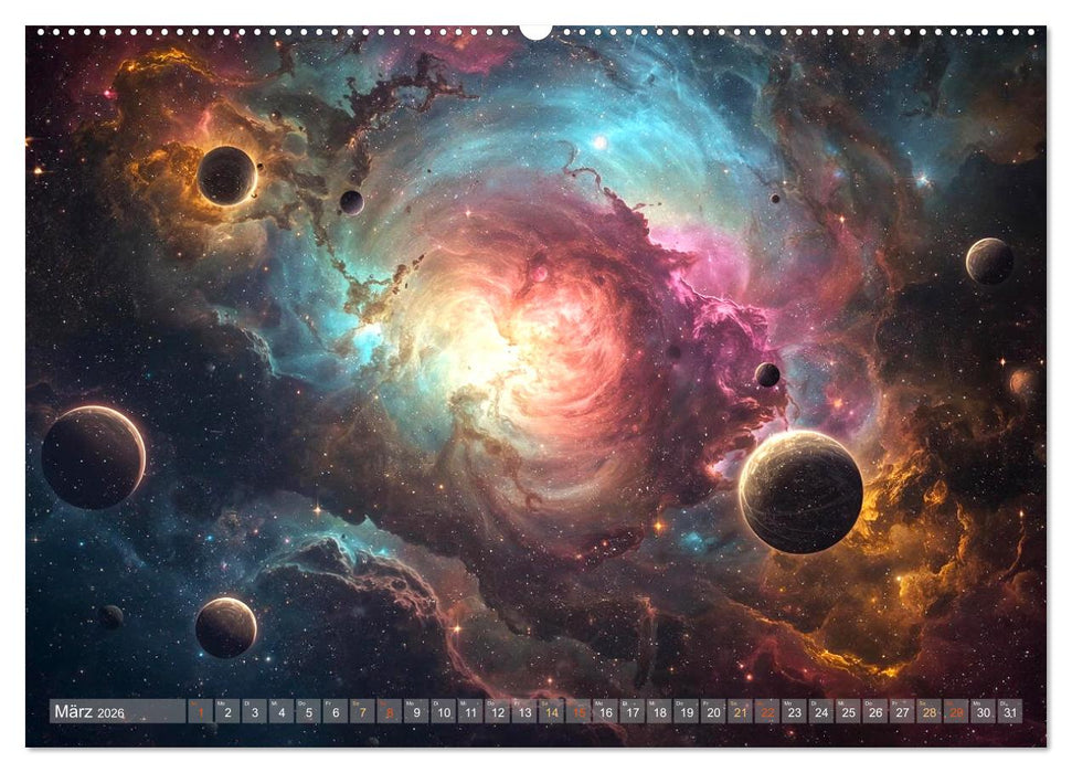 Fantastische Sternenwelten (CALVENDO Premium Wandkalender 2026)