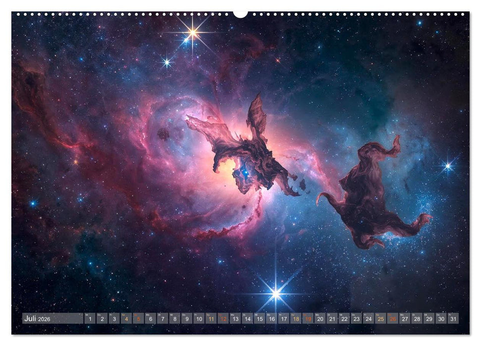Fantastische Sternenwelten (CALVENDO Premium Wandkalender 2026)