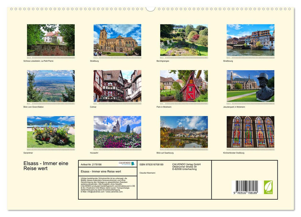 Elsass - Immer eine Reise wert (CALVENDO Premium Wandkalender 2026)