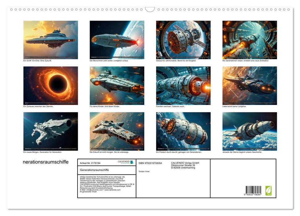 Generationsraumschiffe (CALVENDO Wandkalender 2026)