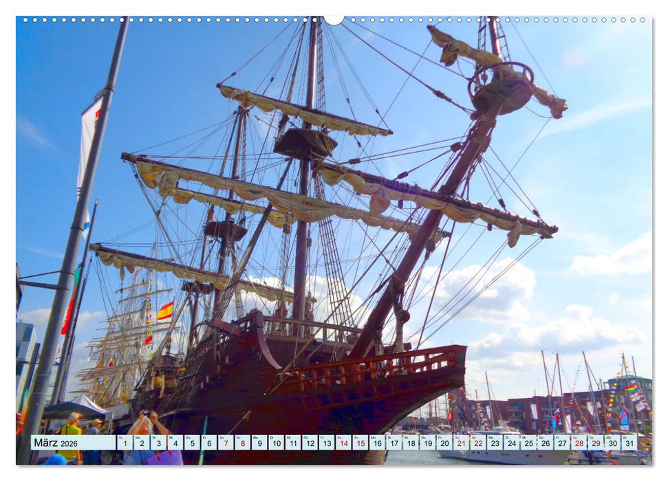 Ein detaillierter Blick auf Segelschiffe (CALVENDO Premium Wandkalender 2026)