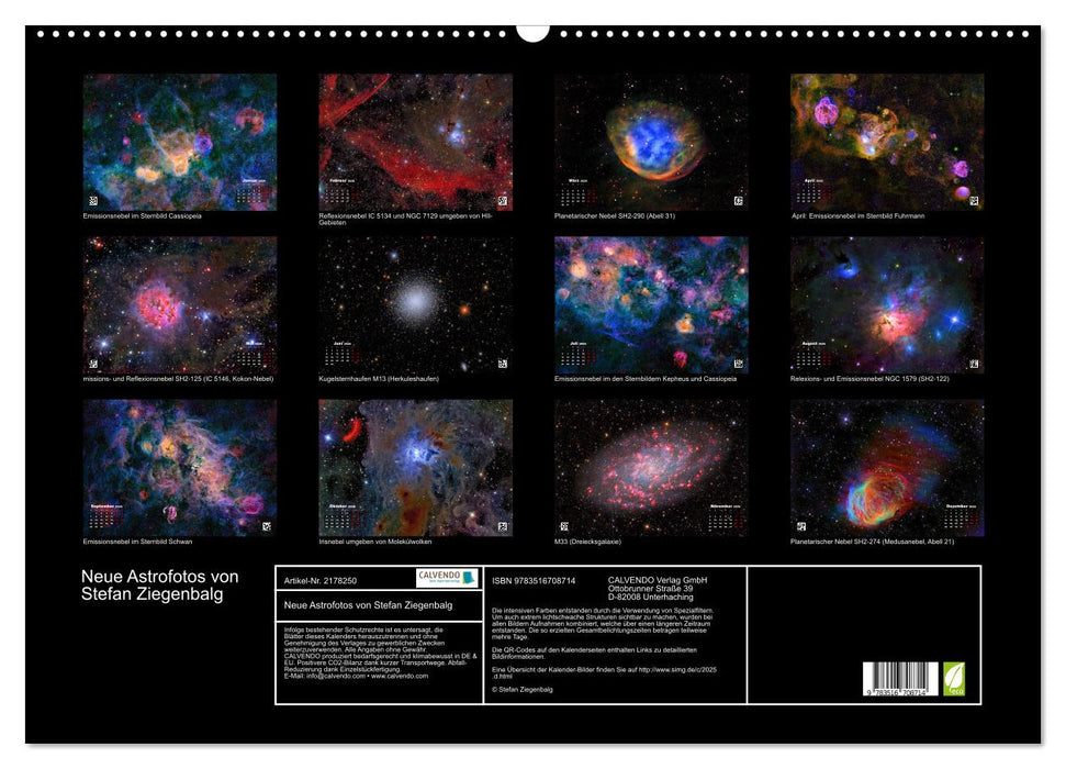 Neue Astrofotos von Stefan Ziegenbalg (CALVENDO Wandkalender 2026)