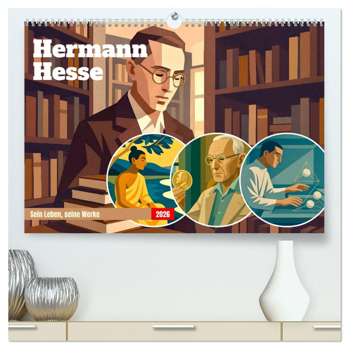 Hermann Hesse. Sein Leben, seine Werke (CALVENDO Premium Wandkalender 2026)