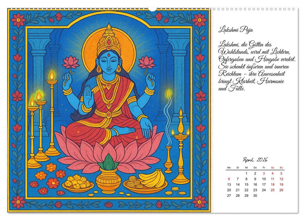 Götterwelten des Hinduismus (CALVENDO Premium Wandkalender 2026)