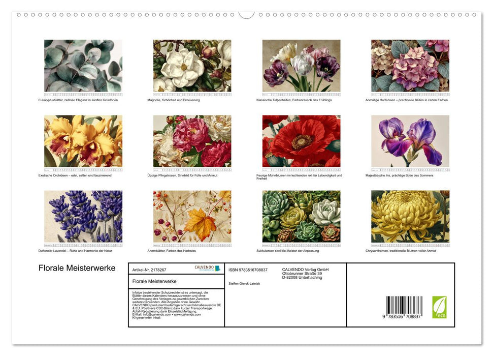 Florale Meisterwerke (CALVENDO Premium Wandkalender 2026)