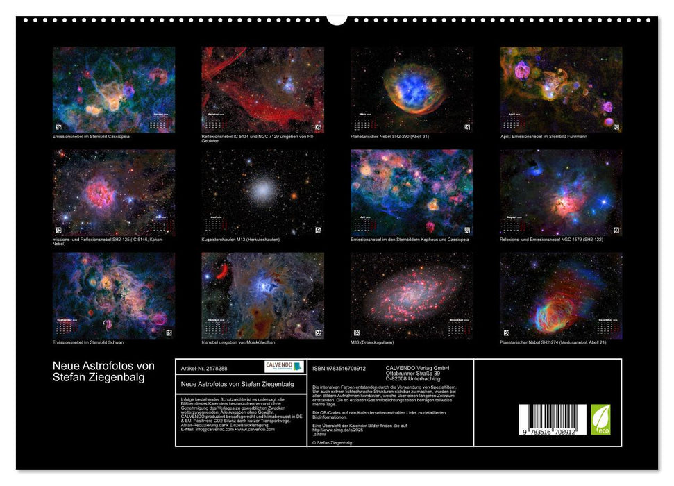 Neue Astrofotos von Stefan Ziegenbalg (CALVENDO Premium Wandkalender 2026)