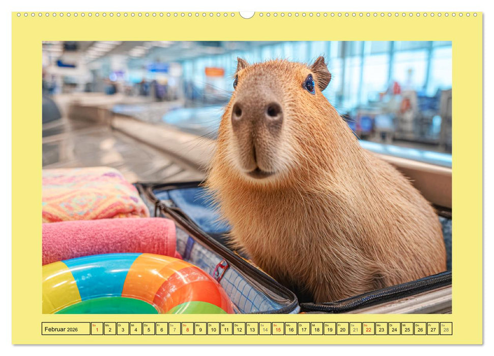 Capybaras on Tour. Wasserschweine als Weltenbummler (CALVENDO Wandkalender 2026)